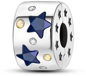 New In Silver Colored Zircon Series Clasp Charms Silicone Spacer Beads Safety Chain Fit Original Pandora Bracelet Jewelry Women