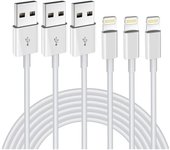 Cable cargador para iPhone (paquete de 3), 2 m (6,6 pies), certificado MFi, compatible con iPhone 11-14, XS, XR, X Pro Max, Mini, 8, 7, 6S Plus