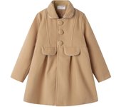 Mudkingdom Girl Peacoat Faux Wool Long Coat for Kids Dress Cost Long Sleeve Button Jacket Warm Winter Clothes Solid Outerwear
