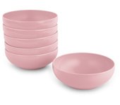 Plastic Forte - Juego de 6 Cuencos Stilo de 800 ml Reutilizables. Ideal Fiestas. Rosa