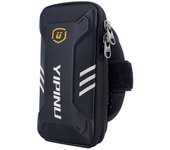 DFV mobile - Funda Brazalete Reflectante Impermeable con 2 Compartimentos Deporte Correr Andar Ciclismo Gimnasio para Micromax In note 1 (2020) - Negra