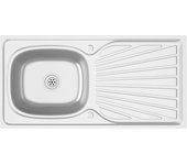 vidaXL Fregadero Escurridor Plateado Acero Inoxidable Lavabo Dimensiones 1000 x 500 x 155 mm, 1000 x 600 x 155 mm