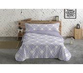 Hosteline - Juego de funda nórdica Hosteline Lineas Malva Cama de 90 3 Piezas