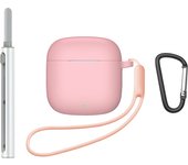 Silicone Case For Huawei FreeBuds SE2 SE3 with Cleansing Sets Solid Color Covers Shockproof Protective Sleeve with Hook Lanyards