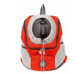 Mochila para Perros, Transportín para Mascotas portátil y cómodo, Bolsa para Transportar Mascotas para Ciclismo, Senderismo, Viajes, Compras (S, Rojo), Sunny