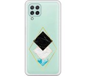 Funda compatible con Samsung Galaxy A22 4G - Rombos Marmol Dorado