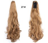 18Inch Long Synthetic Ponytail Grab Clip Curly Wavy Clip in Hairpiece Ponytail Hair Extensions for Women