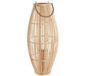 Dcasa Farol portavela de rattan natural de Ø 28x28x65 cm