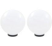 vidaXL Lámpara Jardín Luz LED (2 piezas) Esférica Bola Iluminación Patio Terraza Dimensiones 20 cm,  25 cm,  30 cm y mas
