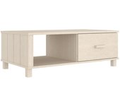 vidaXL Mesa de centro HAMAR madera maciza pino 100x55x35cm Marrón miel, Blanco, Gris oscuro Mesita de Salón o Comedor o Auxiliar Mesa de Café Meuble Salón