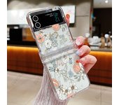 For Samsung Galaxy Z Flip5 Flip4 Flip6 5G Flower Pattern Clear Phone Case Shockproof Hard Cover For Samsung Galaxy Z Flip 5 4 3