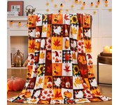 CLOOCL Pumpkin Plaid Blankets Thanksgiving Halloween Theme 3D Printed Throw Blanket Thin Flannel Quilts Air Condition Quilt