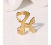 Rust Proof Stainless Steel Big Personal Ring Stylish Creative Minimalist Metal Statement Waterproof Jewelry for Women