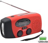 Actualización Solar portátil de emergencia de radio meteorológica de mano manivela AM / FM NOAA radios de supervivencia con linterna LED 2000mAh Banco de energía para el teléfono inteligente para el hogar al aire libre camping viajes terremoto