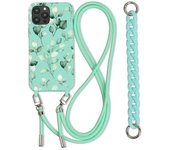 Upscale Flowers 3 in 1 Case for iPhone 16 Pro Max 15 14 13 12 11 8 7 6 Plus XS Max XR X Casing With Lanyard Shockproof Shell