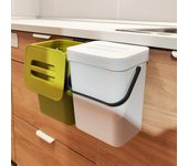 Paquete de cubo de basura colgante pequeño con tapa para basura de baño, puerta de armario de cocina, 1 paquete