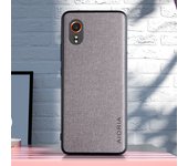 Luxury Textile Leather Case for Samsung Galaxy Xcover 7 5 Soft TPU Hard Phone Cover Precise camera hole position Solid color