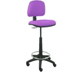 Piqueras Y Crespo Taburete Isso Bali Lila Ergonómico Regulable en Altura con Respaldo y Aro Reposapiés Cromado