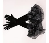 Bridal Gloves Black Gold Velvet Wedding Dress Hand Sleeves Studio Style Black Long Sleeves Cover Arms