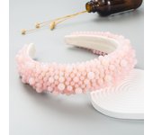 Fashionable Cross Border Handmade Beaded Pearl Headband With Jelly Color Women's Sponge Wide Edge Korean Hair Accessories