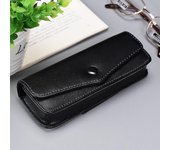 New Upscale Belt Wearable Cowhide Glasses Case Men Portable Leather Reading Glasses Storage Box Phon