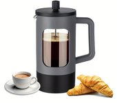 Cafetera de prensa francesa, 350ml/600ml/1L, estilo moderno, vidrio y acero inoxidable duraderos, operación manual, filtro reutilizable, perfecta para acampar y uso doméstico, ideal para regalo de Halloween y Navidad.