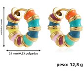 Vintage Colorful Enamel Round Circle Small Hoop Earrings for Women Cute Rainbow Bamboo Knots Gold Huggies Ear Studs Jewelry Gift