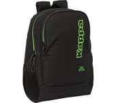SAFTA  MOCHILA ADAPT.CARRO KAPPA "BLACK" - Mochila con Asas Ajustables y Espalda Ergonomica - Mochila con Compartimientos con Cremallera - Mochila Diseño Único y Licencia Oficial By KAPPA "BLACK"