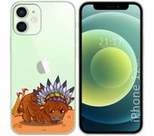 Tumundosmartphone Funda Gel Transparente para Iphone 12 Mini (5.4) diseño Bufalo Dibujos