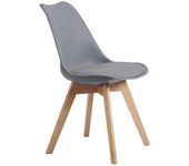 Pack Sillas  Salón Comedor Bristo Estilo Contemporáneo en Color Gris y Madera Haya 84x48x54 cm
