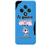 Tumundosmartphone Funda Silicona Líquida Azul para Oppo Reno 12FS 4G / 12 FS 5G diseño Vaca Dibujos