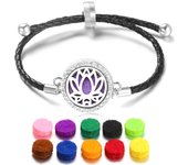 New Aromatherapy Crystal Leather Tree of Life Neutral Bracelets Essential Oil Diffuser Stainless Steel Perfume Lockets Jewelry