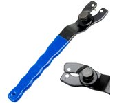 Llave Inglesa ajustable para amoladora angular, Universal de 10-52mm, Con pasador y contratu, Con empuñadura de plástico antideslizante (Azul y Negro)