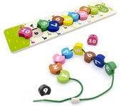 Juguetes de madera con cordones, juguetes Montessori para niños de 3 años, juguetes preescolares con cuentas con cordones, juguetes de aprendizaje temprano para niños pequeños que desarrollan habilidades motoras finas
