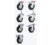 Industrial rubber wheel silent flat wheel trolley brake universal wheel