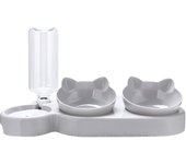 3 in 1 Cat Feeder Automatic Water Dispenser Double Bowl Pet Bowl for Small Dogs Cats Pet Food Container Cat Accessories