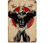 Japan Retro Anime Demon Slayer My Hero Academia Jujutsu Kaisen Metal Tin Sign Plaque Wall Art Home Kids Room Decorative Plates