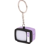 Mini Vintage TV Set Keychain Simulation LED Sound TV Model Keyring Creative Television Key Holder Bag Pendant Car Key Ring