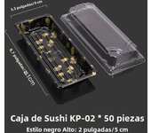 50pcs disposable sushi boxes plastic packaging box with lid Japanese sashimi salmon box sushi packaging seafood platter snack bo