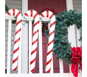 Bastón de Navidad inflable, piruleta inflable de 87cm, adorno de Navidad grande para árbol de Navidad, juguete decorativo
