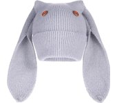 Gorro divertido de conejo, gorro de invierno, gorro de calavera cálido, gorro de esquí, gorro de punto, bonitos gorros de conejo con orejas largas
