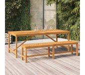 Mesa de Jardín de Madera maciza de Acacia 200x90x74 cm