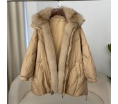 OFTBUY 2024 Fashion New Autumn-winter Real Fox Fur Collar Jacket Women Warm Thick White Goose Down Coat Luxury Fox Fur Jacket
