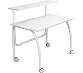 Rocada Escritorio Móvil con Ruedas - Mesa Auxiliar Blanca - Mesa Móvil para Ordenador - Oficinas, Clínicas, Mecánicos - 110x60cm
