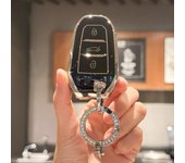 Key Fob Cover with Bling Lanyard Keyring for Peugeot 2008 3008 5008 308 508 for Opel Grandland X Mokka Corsa Insignia