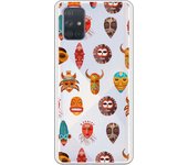Funda compatible con Samsung Galaxy A71 - Patron mascaras africanas