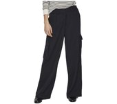Pantalón cargo Vila Winnie negro Wide leg  para mujer