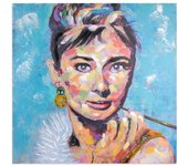 ORIGEN Home Decor - Cuadro Mujer  Adorno Pared | Cuadros Azul - 80x3x80 cm 30313