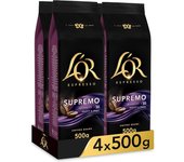 L'OR Espresso Café Grano Supremo | Intensidad 10 | 4x500 gr - QUMIR