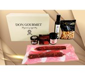 DON GOURMET, Cesta Gourmet para Regalar, Cesta Navidad, Queso curado, salchichón ibérico, chorizo ibérico, lote embutidos ibéricos, aceite de oliva virgen extra, pate, mermelada, pack ibéricos, regañas . Regalo Original, Cesta Navidad sin alcohol,.